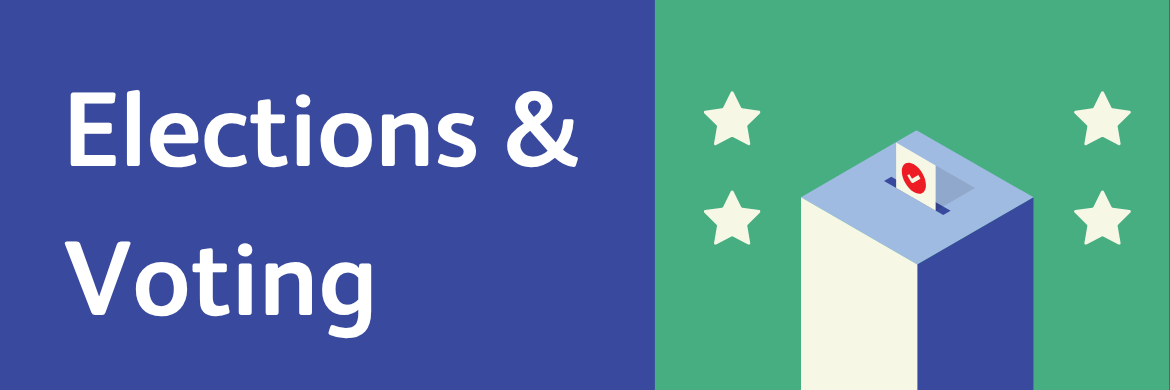 Elections & Voting with ballot box and stars