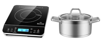 induction cooktop and pot