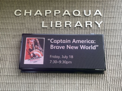 Image of Electronic Sign at Front of Library