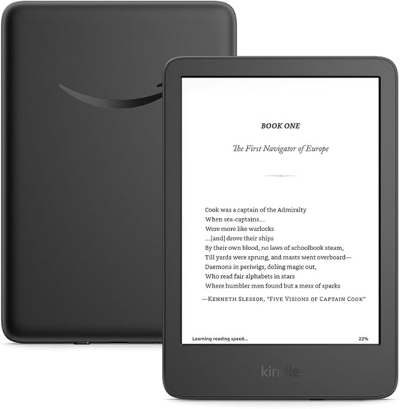Image of a kindle front and back