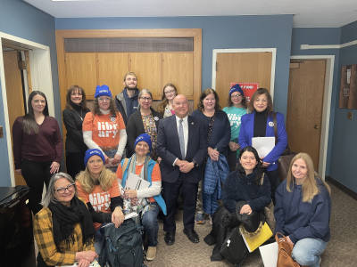 Photo of Library Advocates with Assemblyman Burdick