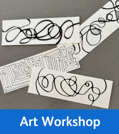 Pen doodles on white paper