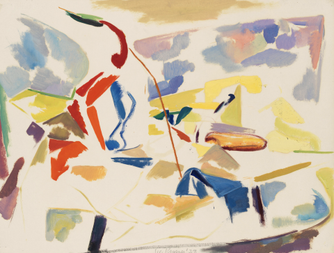 painting titled Still Life by Lee Krasner