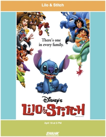 Come watch Lilo & Stitch in our Library Theater