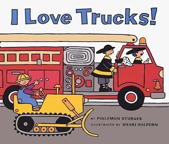 The cover of I Love Books by Philemon Sturges would be a great book for our Vroom Vroom program!