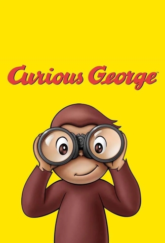 Illustrated monkey with binoculars on a yellow background