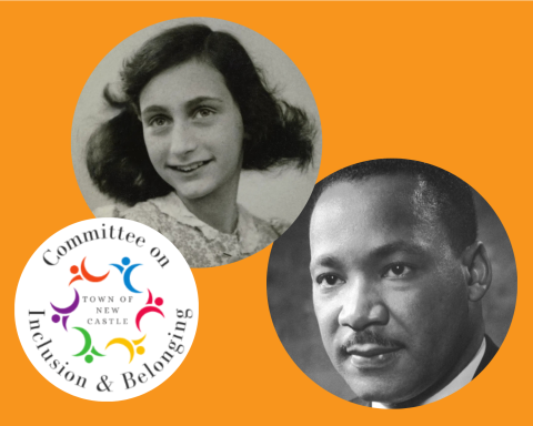 Image of Anne Frank, MLK Jr. and Committee logo