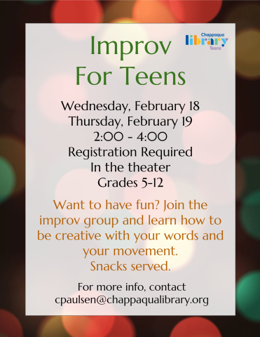 Improv For Teens flyer