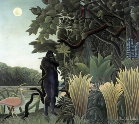 The snake charmer painting by Henri Rousseau
