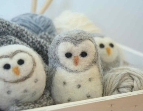 Felted Snow Owl