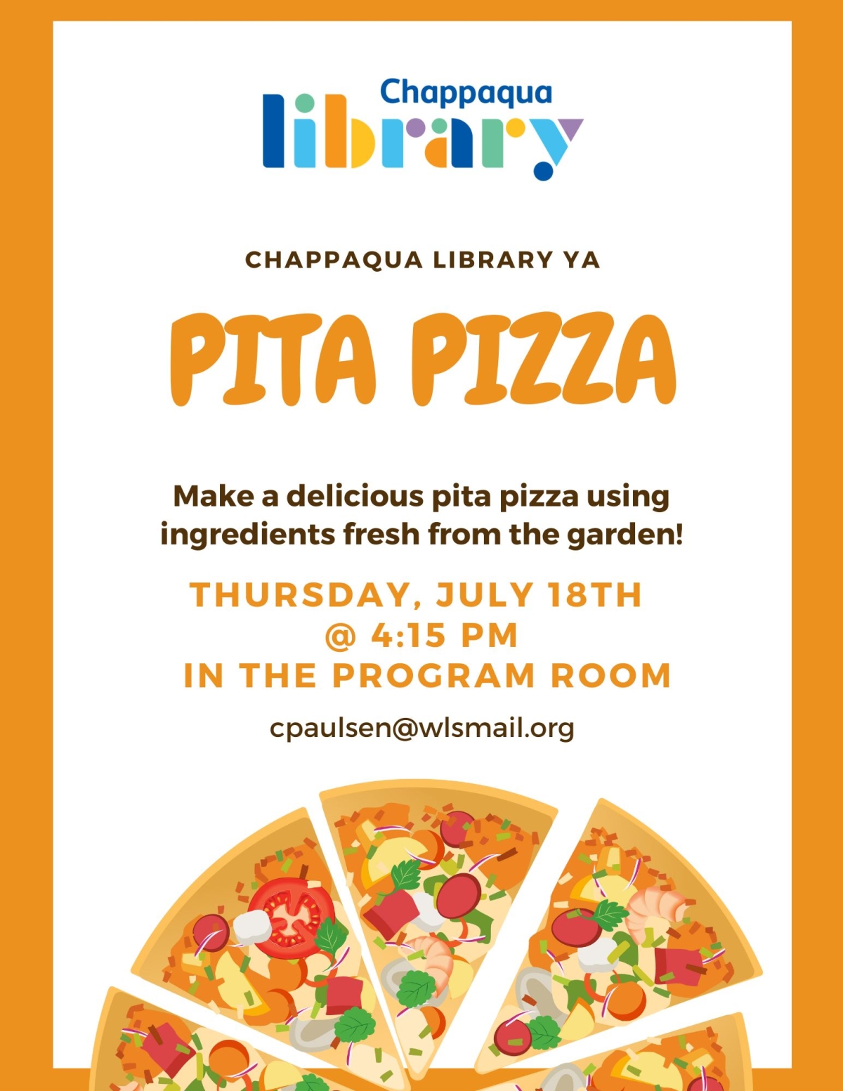 Make a delicious pita pizza using  ingredients fresh from the garden!