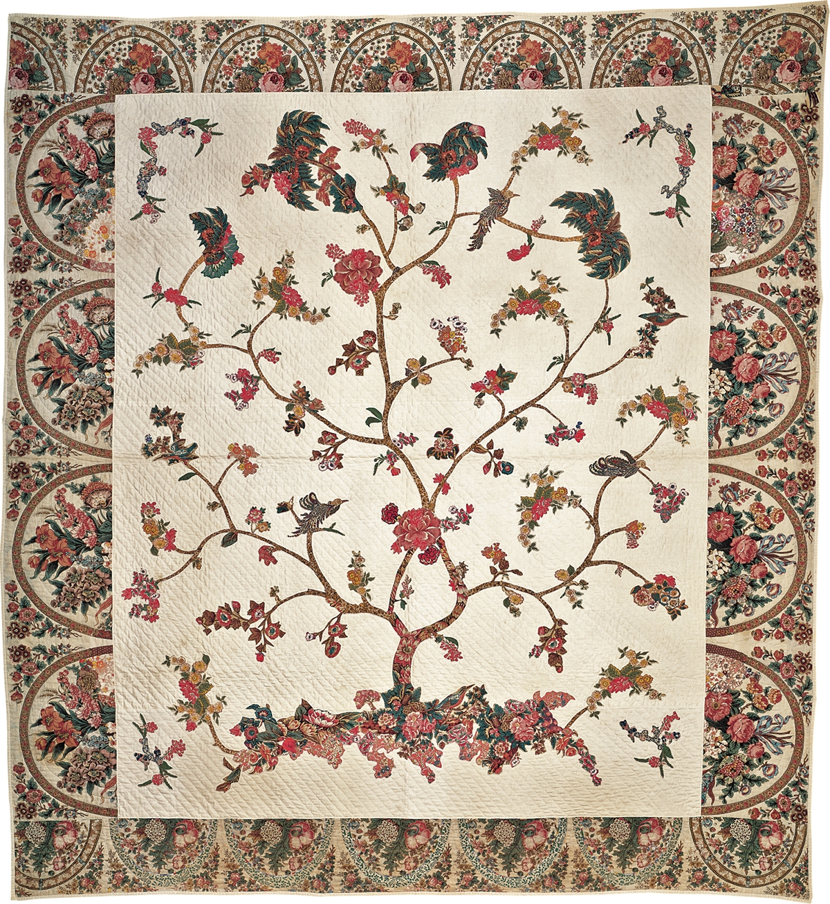 Tree of Life Cut out chintz quilt