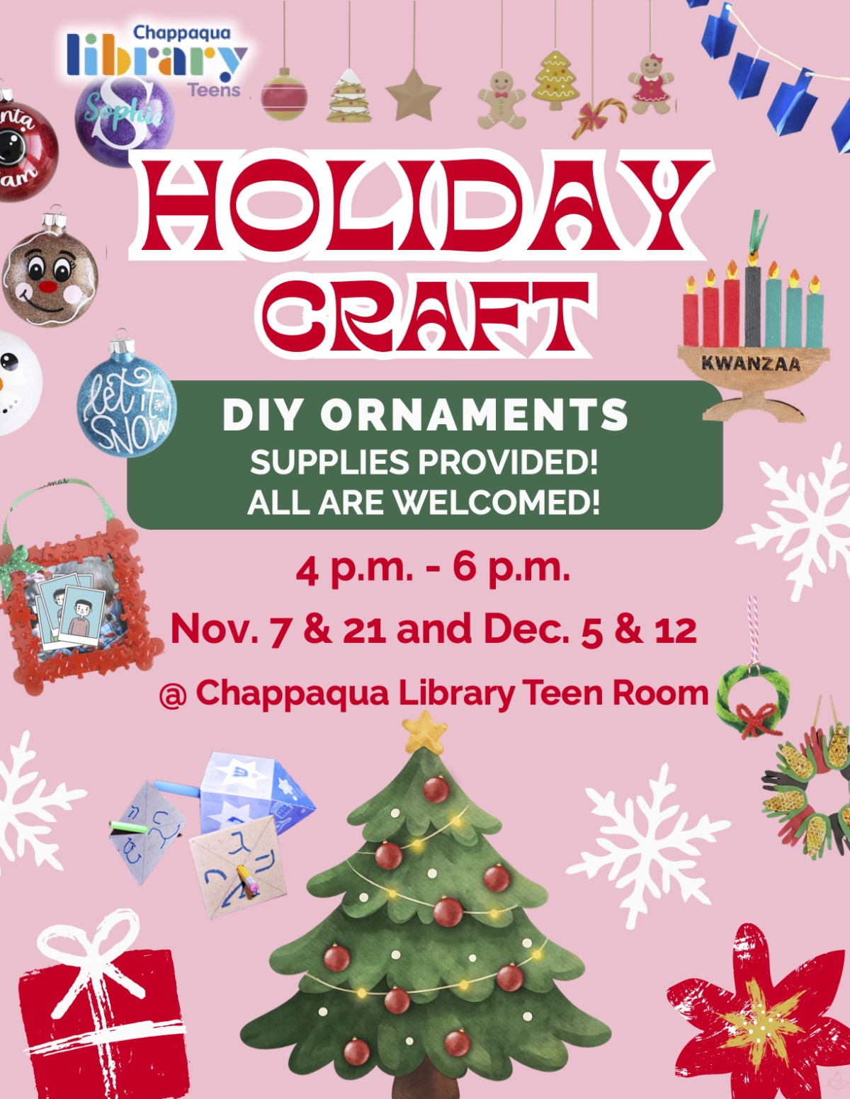 Holiday Craft DIY Ornaments 4:00-6:00pm