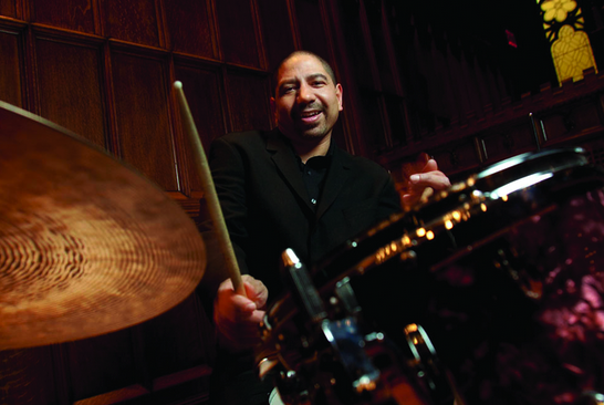 Tony Jefferson musician at a drum set
