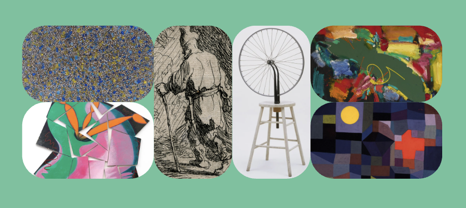 Six different art images from different artists